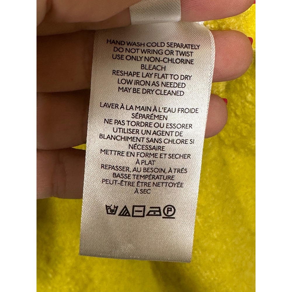 Anthropologie Pilcro V-Neck Teddy Sweater Yellow XS Oversized Tunic Pullover - Picture 11 of 12